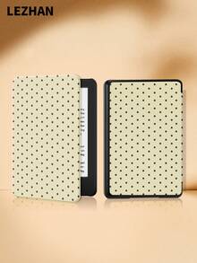Cream Polka Dot Design Kindle Protective Case Suitable For Kindle 2024, E-Book Reader, Kindle NK 11/Kindle Kids Edition/Kindle Paperwhite 5, E-Book Protective Case With Auto Wake/Sleep Function, Lightweight And Convenient, Perfectly Fits To Protect Your Reading Device, Gift For Kids/Family, Romantic Personalized Gift - Multicolor - View 2