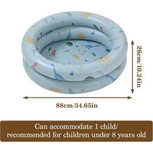 Buachois Piscina Inflable, Piscina Inflable Retro De Diseño Engrosado, Piscina De Agua De Estilo Lindo Que Ahorra Espacio para Interiores O Exteriores(Beige) - Azul - Ver 3