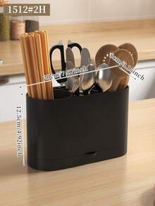 1pc Wall-Mounted/Countertop Cutlery Rack, Modern Plastic Cutlery Organizer Holder, No-Drill Chopsticks Drainer Rack, Household Kitchen Utensil Storage Rack, Kitchen Organizer, Home Storage & Organization, Kitchen Accessories - Multicolor - View 13