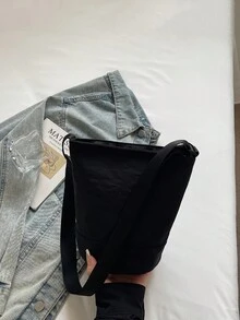 多功能轻便柔软单肩包，休闲通勤斜挎包，简约时尚小方包，大容量单肩包 - 彩色 - 查看 3