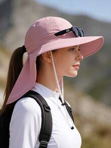 1pc Quick-Dry Visor Hat With Neck Cover, Suitable For Hiking, Trekking, Camping,Summer,Beach,Holiday,Travel - and Shawls That Can Be Inserted - View 8