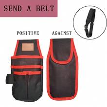 Bolsa de cintura para herramientas de electricista, bolsa multiusos para herramientas adecuada para electricistas, carpinteros, reparadores, que facilita su trabajo. Tiene 6 bolsillos y múltiples ranuras interiores para asegurar los artículos - borde rojo - Ver 8