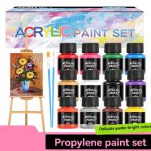 12 Colors 25ml Acrylic Paint Set, Multi-Surface DIY Craft Kit For Glass, Ceramic, Wood, Fabric, Stone & Plastic, Ideal Holiday Gift For Artists & Beginners - Sets - View 8