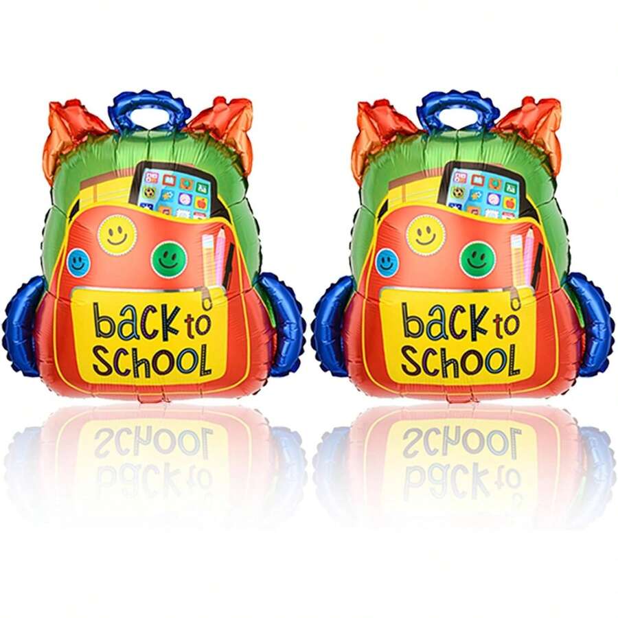 Globo escolar para el regreso a la escuela, globos para el primer día de escuela, globos para el primer día de escuela, suministros de decoración de fiesta, decoración de aula, juego de globos para - Mochila multicolor - Ver 1