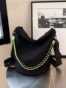 Bolso de hombro de gran capacidad, de moda y sencillo, diseño exclusivo, bolso cruzado personalizado para uso diario, bolso cubo casual y retro, adecuado para compras, ir al trabajo, salidas diarias y fiestas - Ver 8
