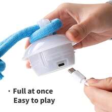 Automatic Self Rolling Interactive Dog Toy Ball With Chew Rope, Electric Bouncing Smart Pet Ball To Relieve Puppy Boredom Indoor Outdoor Play Gift - Blue - View 5