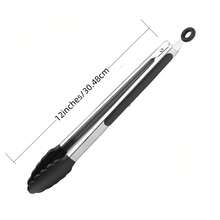 VINCAN Pinzas de cocina de silicona de 9 y 12 pulgadas, pinzas de acero inoxidable resistentes al calor con mango antideslizante, puntas de silicona que no rayan, utensilios ergonómicos para barbacoa, ensalada, freidora de aire, parrilla y horneado, accesorios de cocina multiusos - Multicolor - Ver 13