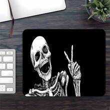 1pc XXL Extended Rock Skull Mouse Pad, Black And White Hand-Painted Large Desk Mat, Oversized Skull Gaming Mouse Pad For Laptop, Computer And Keyboard, Waterproof Surface And Non-Slip Rubber Base, Washable, Suitable For Punk Fans, Gamers, Students, Birthday Gift, Combines Style And Functionality - View 7