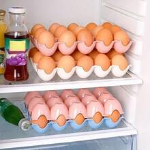2pcs Detachable Egg Storage Box Set, Stackable Egg Tray For Kitchen, Plastic Material, Kitchen Organization Style Kitchen Tools Kitchen Supplies Kitchen Gadgets Kitchen Essentials Kitchen Accessories, Detachable Design, Kitchen Egg Storage Box, Suitable For Refrigerator Countertop Egg Storage Home Use - Multicolor - View 4