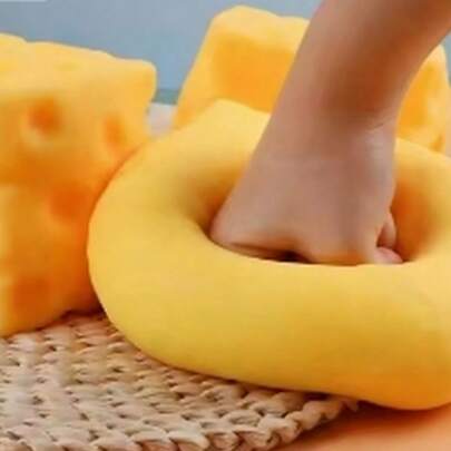 1pc Cheese Shaped Stress Relief Ball, Soft Texture, Small Gadget To Relieve Anxiety And Tension At Office Or Study