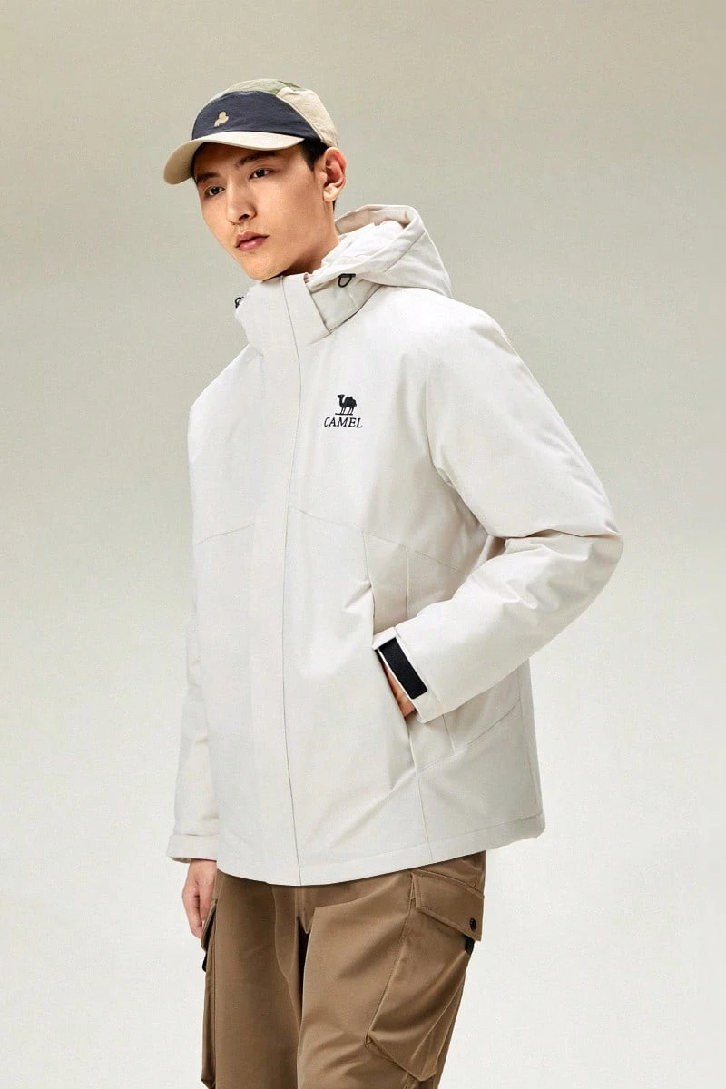 CAMEL CROWN Áo khoác trượt tuyết nữ chống thấm nước, ấm áp, có lớp lót lông cừu và mũ trùm đầu, trang phục trượt tuyết mùa đông. - Michel - Xem 1