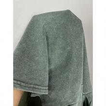 Women's Washed Brown T-Shirt And Pants Two-Piece Casual Set - 軍綠色 - 查看 7