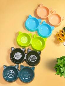 1pc Pet Bowl, Dual-Use Food & Water Bowl, Lightweight And Convenient, Affordable, Looks Thin But High Value And Practical - Multicolor - View 5