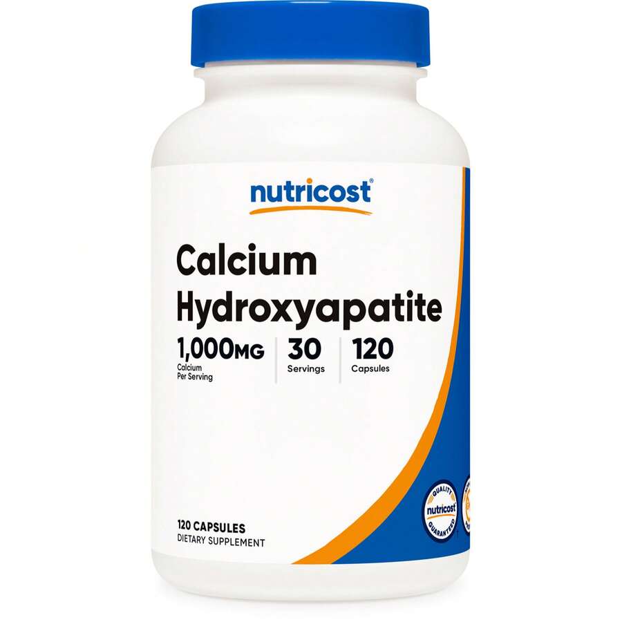 Nutricost Calcium Hydroxyapatite (1,000mg) 120 Capsules - GMO-Free, 30 Servings - 120 Đếm - Xem 1