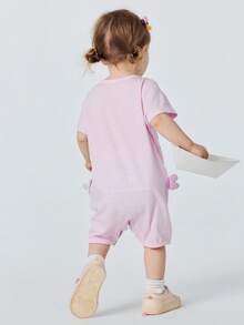 mini bala Baby Outdoor Romper, Dopamine Quick-Dry Sweat-Wicking Cute Outfit 2026 Summer - 橡皮粉 - 查看 3