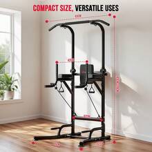 GartistGo Adjustable Multifunctional Power Tower For Home Gym - Strength Training Dip, Pull-Up And Incline Station - màu đen - Xem 1