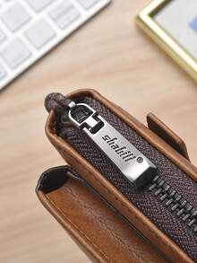 Nueva cartera larga de moda para hombres, embrague con gran capacidad, ranuras para múltiples tarjetas y cierre de cremallera para uso empresarial - Multicolor - Ver 8