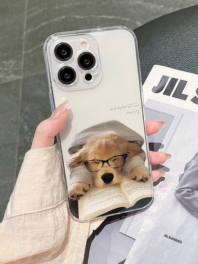 Reading Golden Retriever 2D Pattern Personalized Elegant Versatile Seasonal Design, Suitable As Birthday Gift For Boyfriend, Brother, Dad, Friend, Uncle, Younger Brother, Couple, Yourself. Transparent Soft Case With Full Protection, Dust-Proof And Waterproof, Compatible With IPhone 17/16/15/14/13/12/11/Pro/ProMax/X/XR/XS/XSMAX/7/8/PLUS And A05/13/14/23/24/25/32/33/34/52/53/54/55/56, GalaxyS20/21/22/23/24/25/26ultra/Plus/Fe