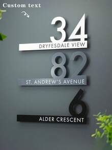 Custom Acrylic Number Plaque, Personalized Gift Door Sign, Modern Wall Sign For Home Or Office, Minimalist Address Display, Mother's Day Contemporary Cut Out Modern House Number Sign Printed Address Signage - Matt & Gloss Finishes, House Decor,2026 Graduation - Multicolor - View 2