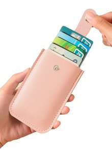 2/1pc Classic Portable Multifunctional PVC Leather Card Holder For ID Cards, Bank Cards, Business Cards - Compact Storage Box With Travel Accessories - Easy To Carry, Durable And Stylish Design - Multicolor - View 3
