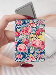 1PC Pastoral British Style Floral Series Makeup Mirror, Foldable, Lightweight, Ultra-Thin, Convenient, Durable PU Leather, Suitable For Various Occasions, Travel, Parties, Work, School, Suitable For All Ages, Universal - Multicolor - View 10