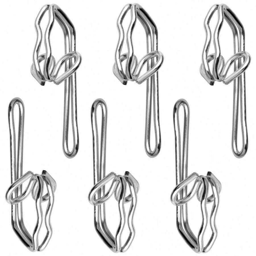 Curtain Hooks - Metal Curtain Rod Hooks, 2.9 X 1.2 Cm (Pack Of 100, Silver)… - Silver - View 1