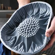 Khuôn bánh silicon hình hoa hướng dương, chống dính, dễ lấy bánh ra và dễ vệ sinh, dụng cụ làm bánh đa năng dùng cho bánh bông lan, bánh đậu xanh, bánh khoai môn, thạch, bánh pudding, mousse, sô cô la, các món tráng miệng đông lạnh, xà phòng, nến và các dự án thủ công. - Nhiều màu - Xem 3