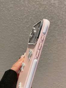 Niche High-End Rhinestone Decorated Large Window Protective Case Compatible With IPhone 17 Pro Max, 16, 15, 14, 13 - Pink - View 2