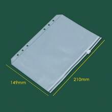 1pc,A6A5A7 Frosted Zipper Bags,Loose Leaf Notebook Refills Filler Organizer - Clear - View 14