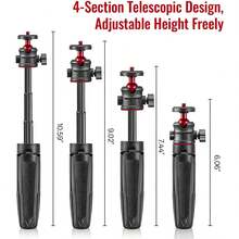 Extendable Mini Tripod For DJl Action 5 Pro/4/3, Lightweight Tabletop Stand With Action Camera Mount Adapter, Portable ABS & Aluminum Alloy Tripod, Twilight - View 8