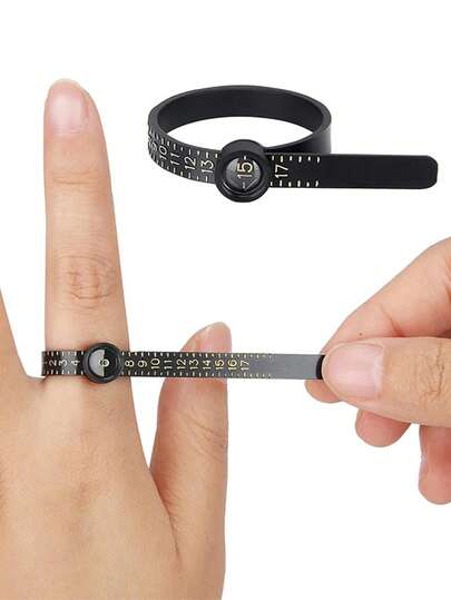 1pc Ring Measuring Belt With Magnifying Glass, Soft Plastic Ring Sizer Ruler, US Standard Ring Size Gauge, Finger Size Measuring Tool, Jewelry Sizing Auxiliary Tool, Reusable Ring Sizer For Women & Men, Professional Jewelry Measuring Accessory