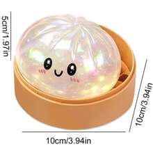 Dumpling Squishy Toy With Steamer Box, White Flash Glitter Slow Rising Fidget Squishies, Squishy Sensory Toys For Classroom, Stress Relief Anxiety Fidgets For Adults Kids, Kawaii Food Shaped Collectible Squishies, Party Favors, Soft Pinch Gift, White - 白閃光 - 查看 2