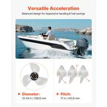 Outboard Propeller, Upgrade OEM 15 Spline Tooth Aluminum Outboard Boat Propeller Fit Yamaha Engines 50-130 HP, 4-1/4" Gearcase, 3-Blade, RH (Right Hand Rotation), OEM Parts No. 6E5-45945-01-EL - Mã phụ tùng OEM: 6E5-45945-01-EL - Xem 5