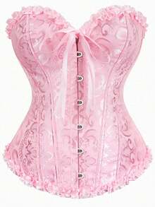 Áo corset kiểu retro thanh lịch với họa tiết xương cá, áo corset buộc dây, áo định hình eo, áo bustier ôm sát cổ điển, phù hợp cho trang phục cưới, tiệc tùng, Halloween và các ngày lễ. - Nhiều màu - Xem 42