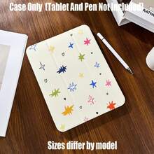 Rainbow Starry Heart Tri-Fold Pencil Slot Tablet Protective Case, Energetic Childlike Style. Tablet Protective Case Features: Tri-Fold Stand Design, Smart Sleep/Wake, Left Side Matte Texture, Transparent Soft Back Panel, Built-In Pencil Slot, Precise Cutouts, Lightweight And Portable. Compatible With Major And Tablet Models: Mini 4/5 (7.9 Inch), Mini 6 (8.3 Inch), 9.7 Inch, 10.2 Inch, 10.5 Inch - 查看 5