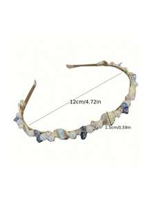 1pc Elegant Ocean Style Headband, Shiny Shell & Starfish Thin Hair Hoop, Casual Mermaid Style Hair Accessory, Suitable For Girls, Great For Gifts And Photo Props, Wedding Starfish Hair Decor - Multicolor - View 7