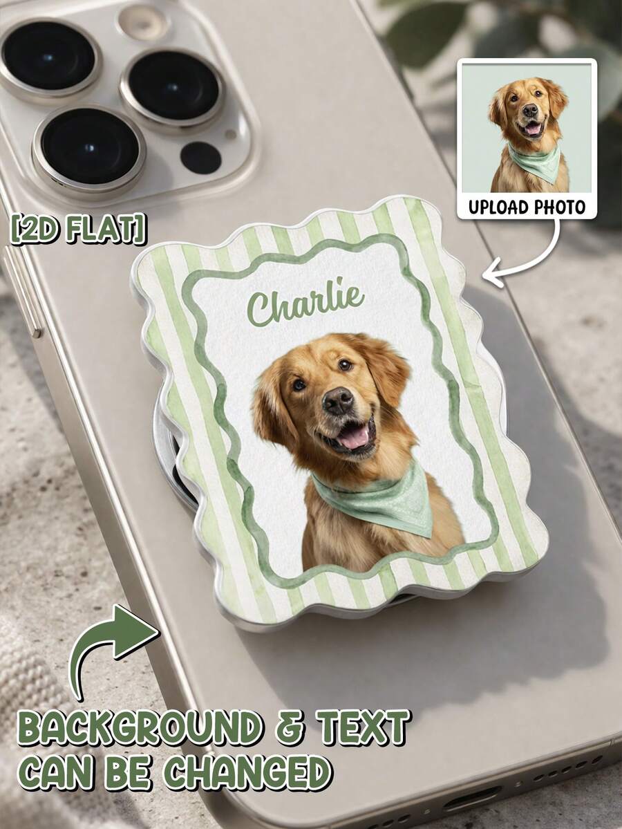 Catygift Custom 2D Flat Pet Photo Frame, Personalized Pet Gift, Customizable With Pet Photo Background & Text, Ideal Gift For Pet Lovers Dog Cat Owners - As Shown - View 1