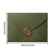 8/16/24 phong bì màu xanh lá cây nhạt, phong bì màu xanh ô liu trang nhã cho thiệp mời đám cưới, thiệp Valentine và thiệp cảm ơn, văn phòng phẩm cao cấp phong cách retro. - A - Xem 5