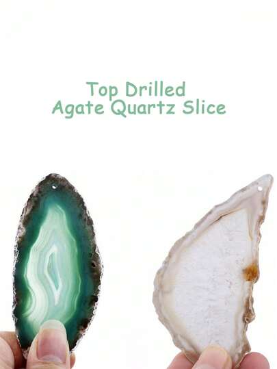 2/6/10 miếng đá thạch anh mã não xanh/tự nhiên cao cấp, đã được khoan lỗ, hình dạng bất đối xứng.
