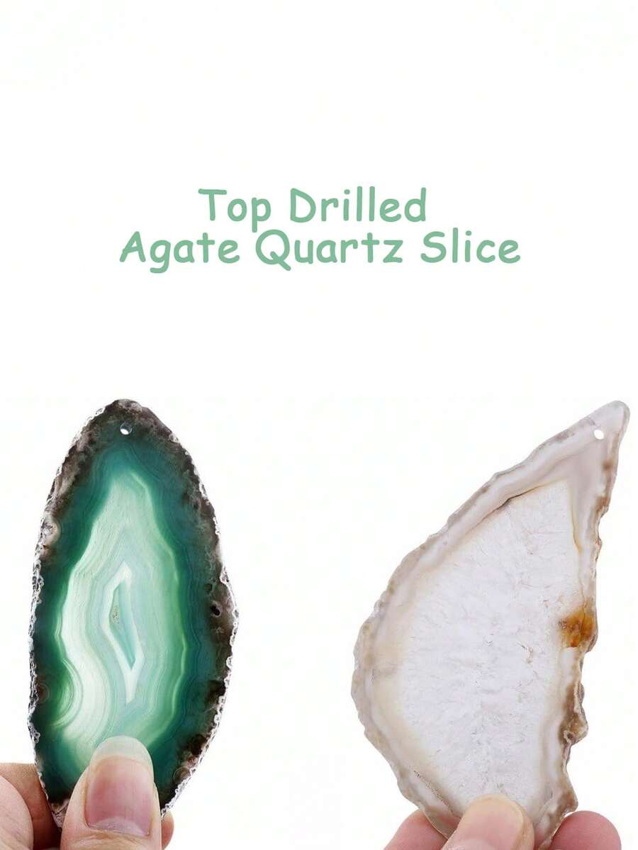 2/6/10 miếng đá thạch anh mã não xanh/tự nhiên cao cấp, đã được khoan lỗ, hình dạng bất đối xứng. - Nhiều màu - Xem 1