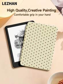 Cream Polka Dot Design Kindle Protective Case Suitable For Kindle 2024, E-Book Reader, Kindle NK 11/Kindle Kids Edition/Kindle Paperwhite 5, E-Book Protective Case With Auto Wake/Sleep Function, Lightweight And Convenient, Perfectly Fits To Protect Your Reading Device, Gift For Kids/Family, Romantic Personalized Gift - Multicolor - View 3