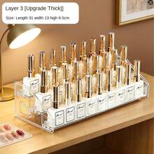 1 Bộ Giá Đựng Mỹ Phẩm Nhiều Tầng Có Thể Tháo Rời, Giá Để Bàn Bằng Acrylic Dùng Để Đựng Mỹ Phẩm & Sơn Móng Tay - Trong sáng - Xem 11