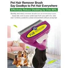 宠物美容刷，自清洁去毛工具，适用于犬猫，可去除松散的底毛、毛结和缠结的毛发 - 查看 8