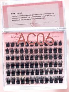 60pcs Self-Adhesive False Eyelashes, Press-On Lash Clusters, Natural Look, 10-16mm, No Glue Needed, Easy To Wear - 黑色 - 查看 10