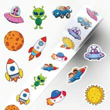 500pcs Spaceship Alien Sticker Cartoon Funny Decal For Phone Case Scrapbook Guitar Skateboard Laptop Bicycle Helmet Decal Sticker DIY Gift Student Reward (Not Easy To Fall Off) - 1 Set - View 5