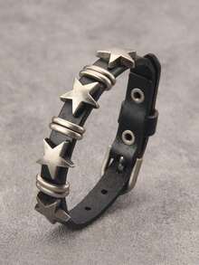 Fashionable And Popular Men Star Decor Bracelet For Jewelry Gift And For A Stylish Look - 黑色 - 查看 1