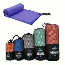1 High-Absorbency, Quick-Drying Microfiber Travel Sports Towel, Comes With A Lightweight Mesh Storage Bag, Easy To Carry, Making It An Ideal Gift For Outdoor Camping, Sports, Beach, Hiking, Travel, Yoga, Swimming, Fitness, Golf, Pickleball, And Other Sports And Activities - Blue - View 7