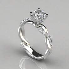Avoria Rose Gold Two-Tone Princess Cut Diamond Ring Engagement Ring For Women - Two-tone Gold - View 3