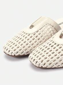 Giày sandal nữ ADAMUMU cao cấp thời trang mới, dệt thủ công, chất liệu thoáng khí, kiểu dáng đế bằng thoải mái, thích hợp cho đi làm hàng ngày hoặc đi nghỉ mát. - trắng - Xem 3