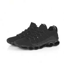 Men's Plus Size Sports Shoes Are Comfortable Running Shoes, Lightweight Casual Shoes, Fashionable And Equipped With Shock Absorption And Breathable Design, Suitable For Running, Hiking And Daily Wear - màu đen - Xem 4